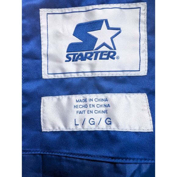 Starter New York NY Giants Jacket Mens Large Blue Embroidered Bomber G3 Apparel - Picture 12 of 12